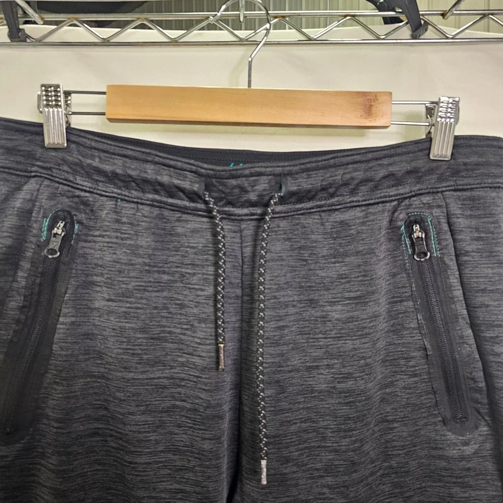 American Eagle AEactive Flex Joggers Mens Medium Gray Teal Fleece Lined Pants